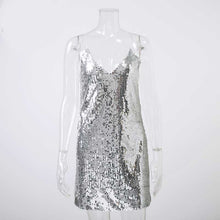 Silver-sequined Backless Dress