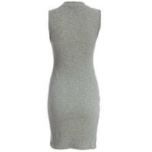 Gray Sleeveless Knitted Casual/Party Dress