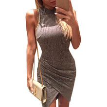 Gray Sleeveless Knitted Casual/Party Dress