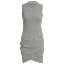 Gray Sleeveless Knitted Casual/Party Dress