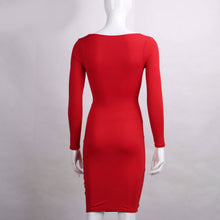Long Sleeve Elastic Cotton Winter Party Dress