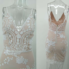 V-neck Backless Sequins Dress