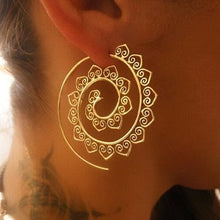 VAROLEV Ornate Swirl Hoop Gypsy Indian Tribal Ethnic Earrings Boho Earrings for Women Jewelry 4198