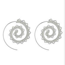 VAROLEV Ornate Swirl Hoop Gypsy Indian Tribal Ethnic Earrings Boho Earrings for Women Jewelry 4198