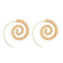 VAROLEV Ornate Swirl Hoop Gypsy Indian Tribal Ethnic Earrings Boho Earrings for Women Jewelry 4198