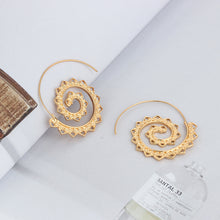 VAROLEV Ornate Swirl Hoop Gypsy Indian Tribal Ethnic Earrings Boho Earrings for Women Jewelry 4198