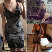 V-neck Backless Sequins Dress