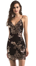V-neck Backless Sequins Dress