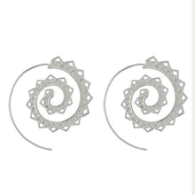 VAROLEV Ornate Swirl Hoop Gypsy Indian Tribal Ethnic Earrings Boho Earrings for Women Jewelry 4198